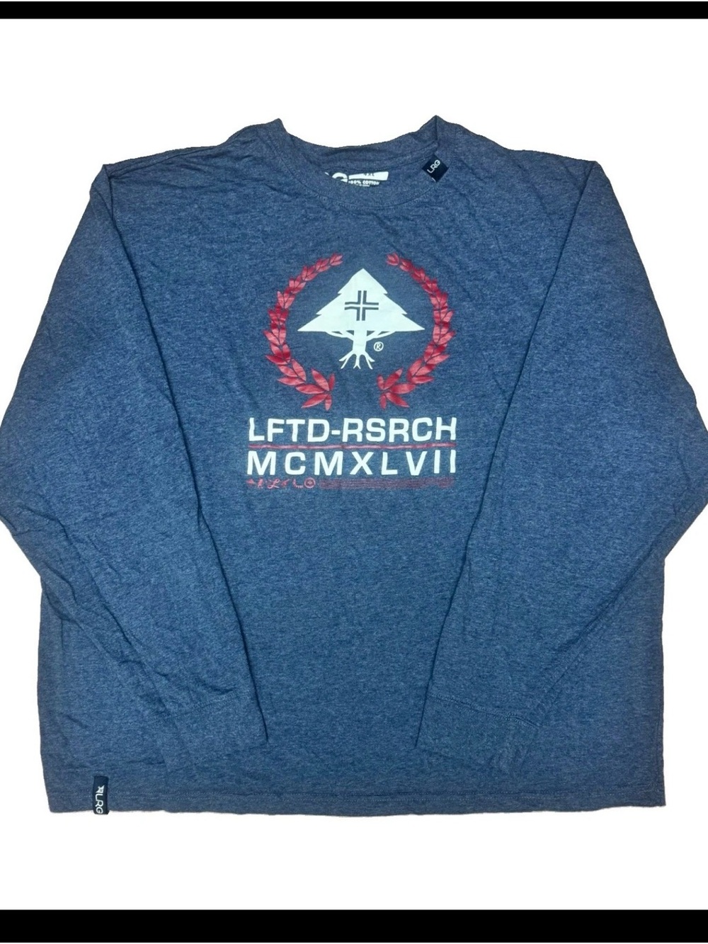 Lrg Men's Navy Blue Long Sleeve Graphic Tee 4XL